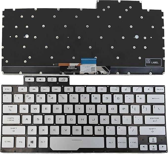 Asus ROG Zephyrus G14 GA401I GA401Q GA401IH GA401IHR GA401IV GA401IVC GA401QC GA401QM GA401QH Silver Backlit Keyboard Replacement