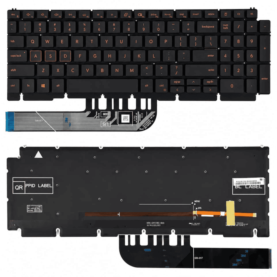 Home 13 Dell G15 gaming laptop backlit keyboard for 5510, 5511, 5515, 5520, 5521, 5525 & 5530.